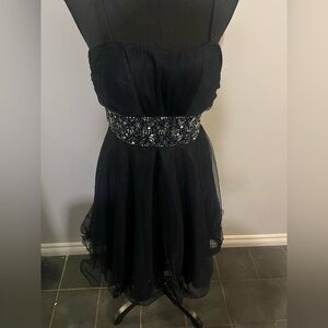 XSCape navy blue prom dress